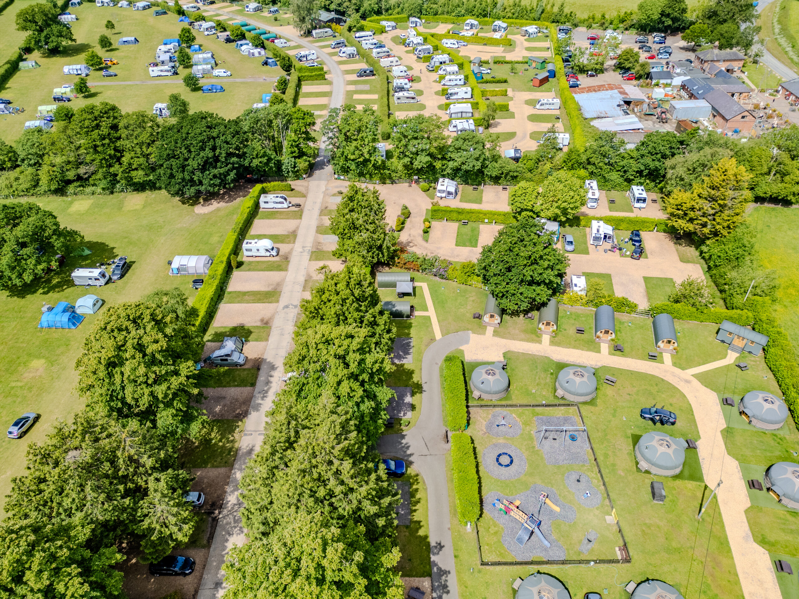 Park pitches at South Lytchett Manor near Poole Dorset