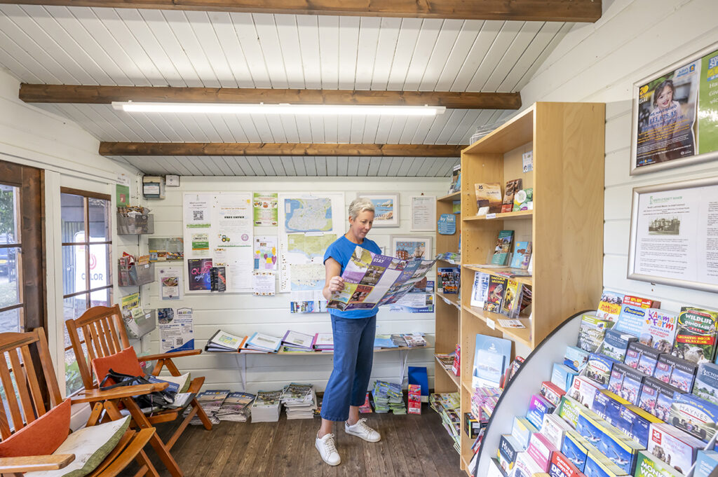 Information hut with detailed local maps and guides