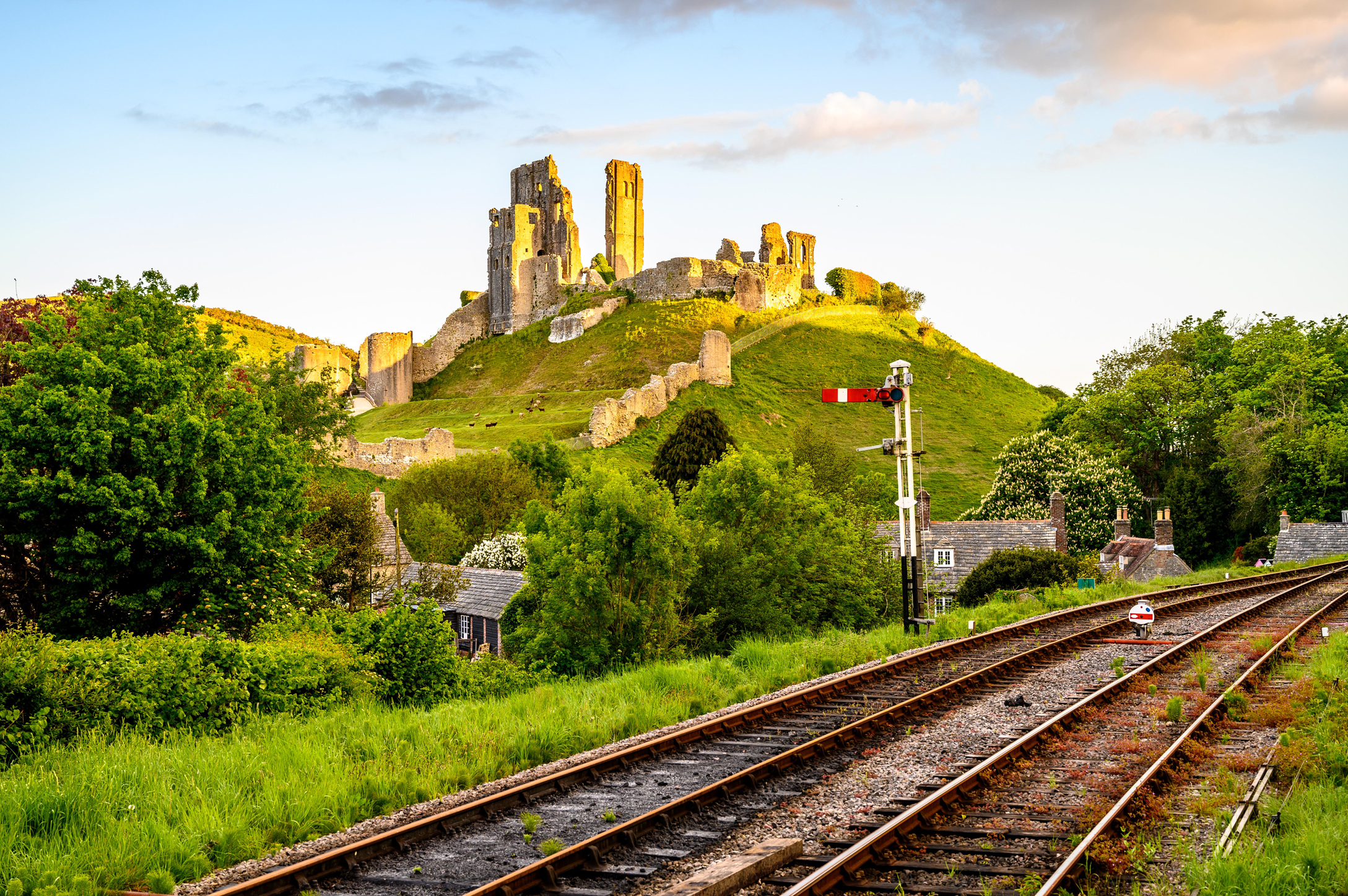 Explore Corfe Castle and then hop on a steam train to Swanage
