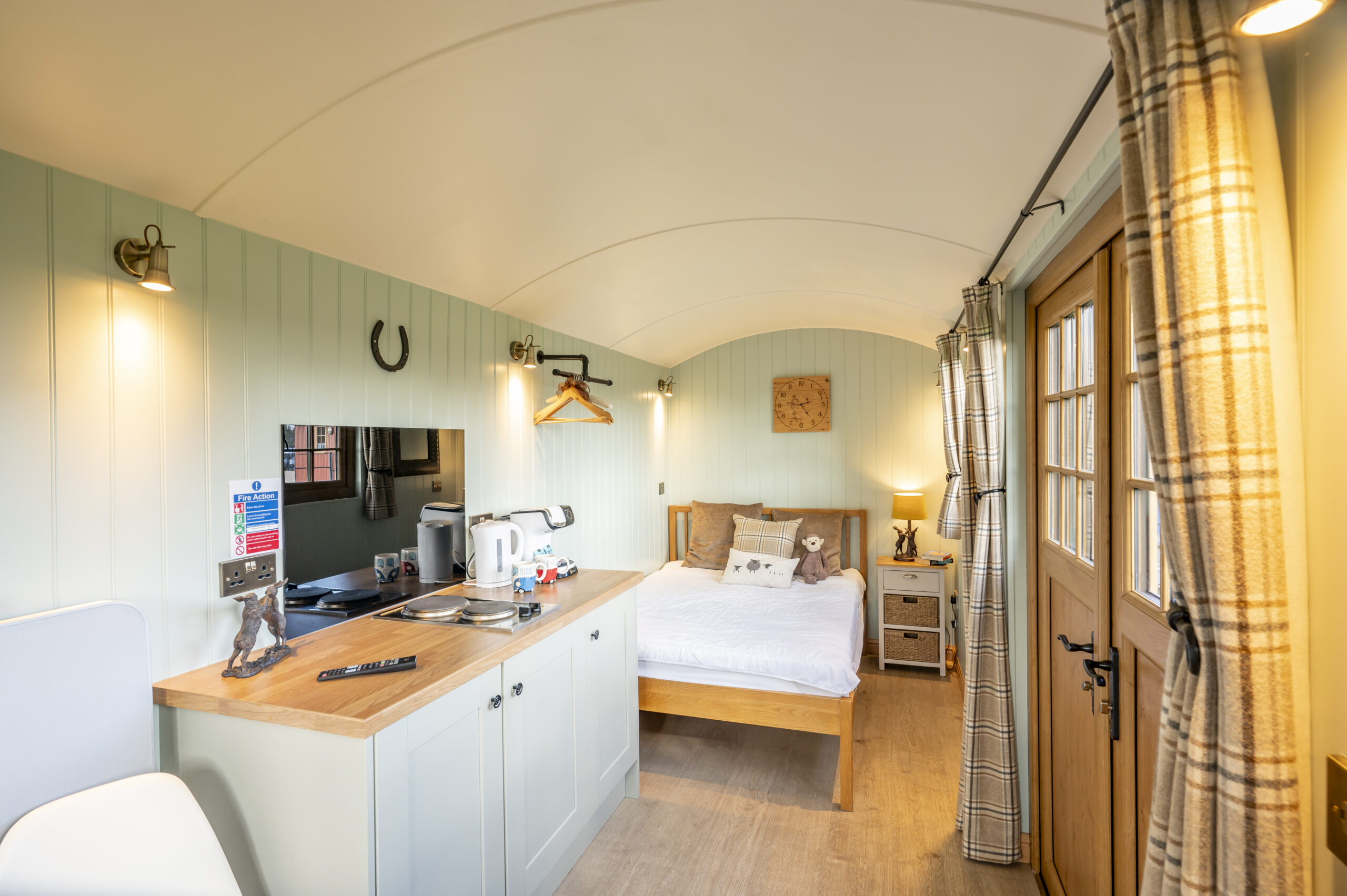 Interior of a Shepherd Hut at South Lytchett Manor Poole
