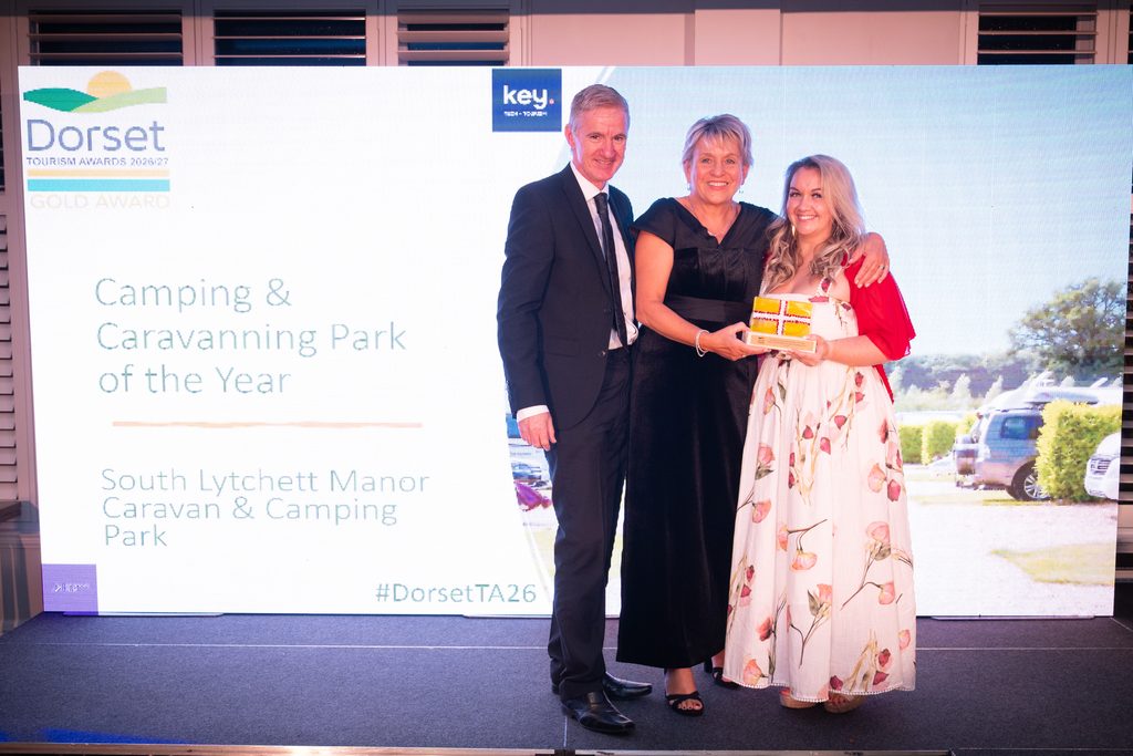 The team collecting the Camping and Caravanning Park of the Year Award at the Dorset Tourism Awards